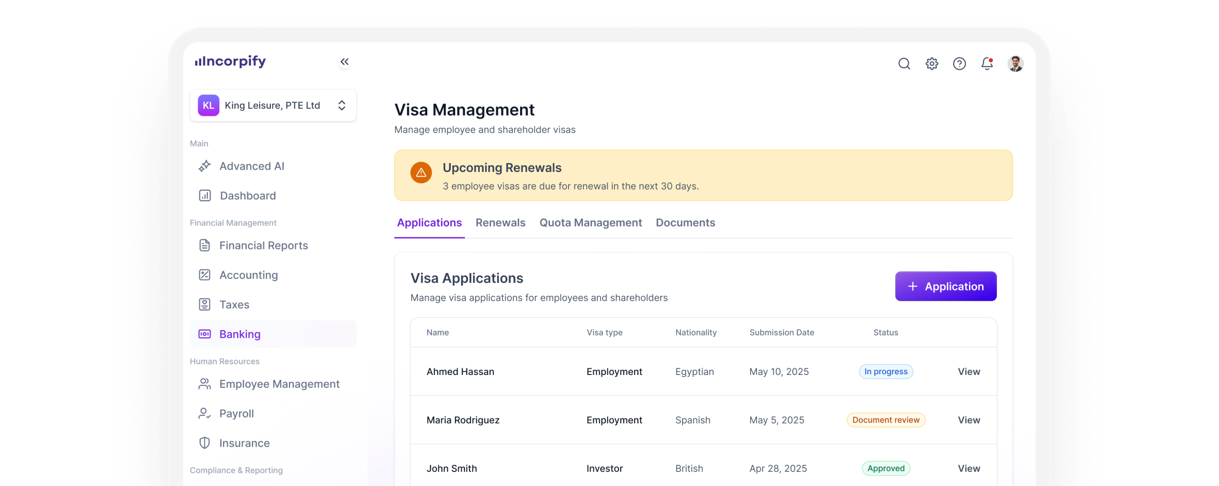 Centralized Application Dashboard